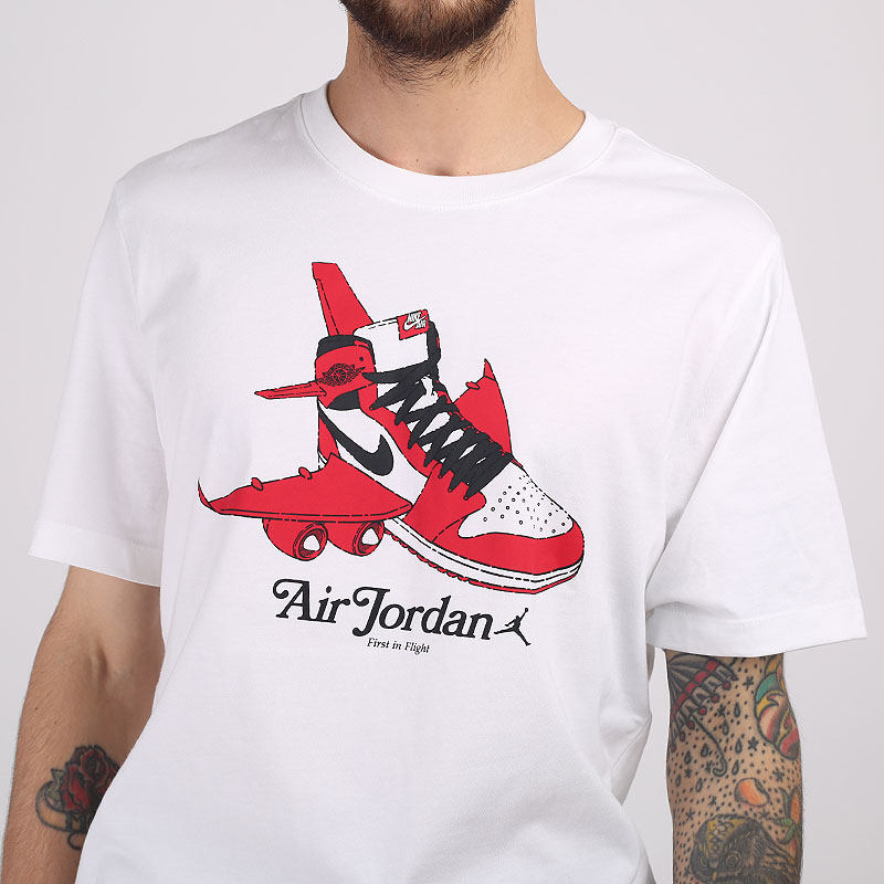 мужская белая футболка Jordan Brand Short-Sleeve Graphic Crew CN3596-100 - цена, описание, фото 3